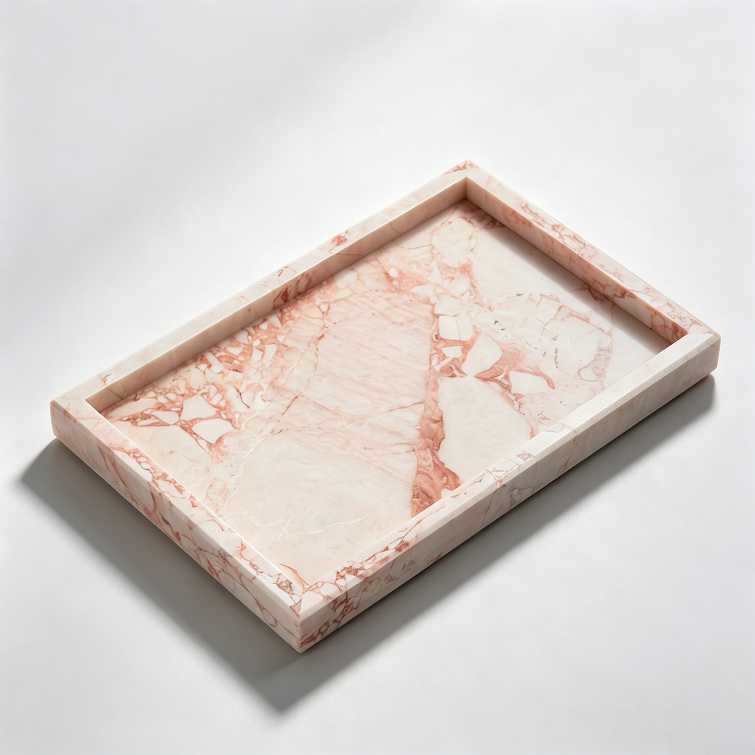 Natural Stone Marble Tray – Luxury Decorative Organizer for Vanity and Bathroom